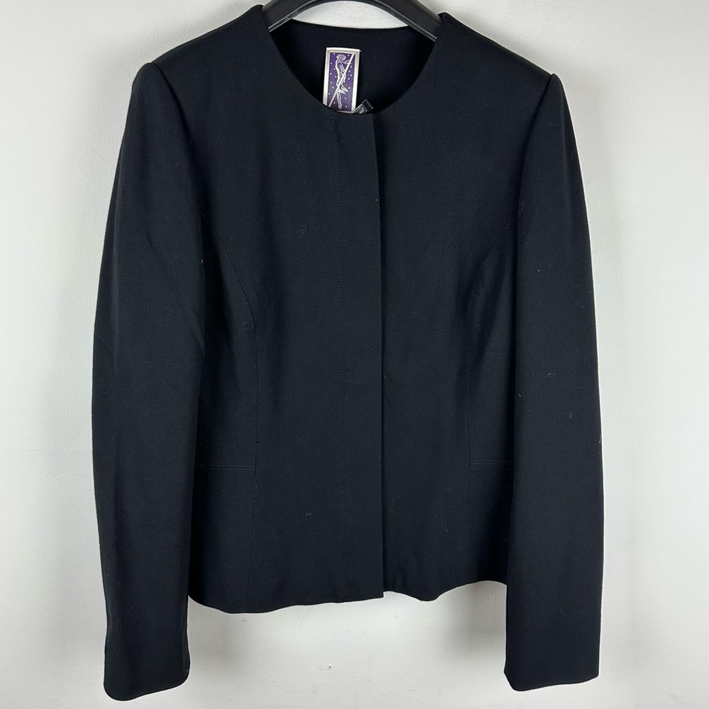Zelda zip up collarless blazer sz 10